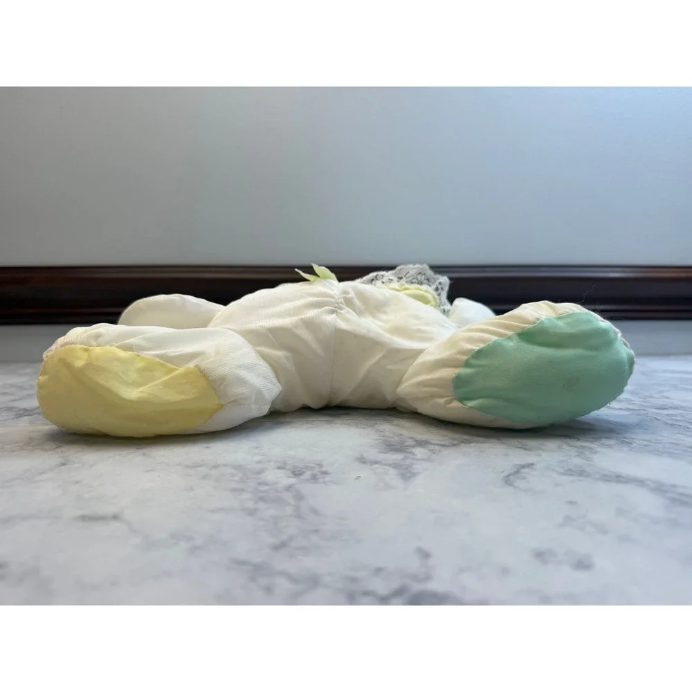 Vintage Fisher Price Puffalump Bunny Rabbit Plush 1988 White Pastel Green 1359
